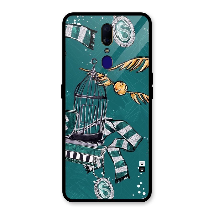 Green Scarf Glass Back Case for Oppo F11