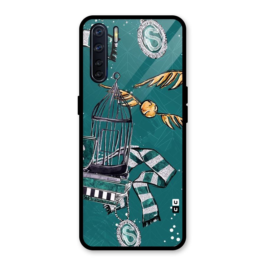 Green Scarf Glass Back Case for Oppo F15