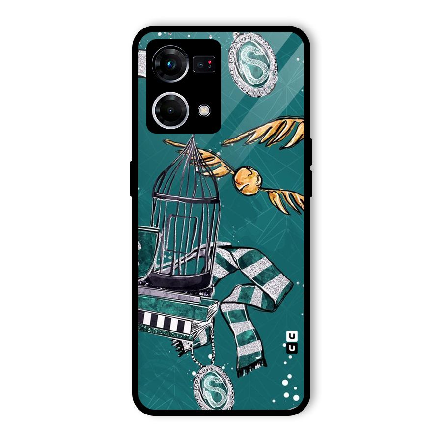 Green Scarf Glass Back Case for Oppo F21 Pro 5G