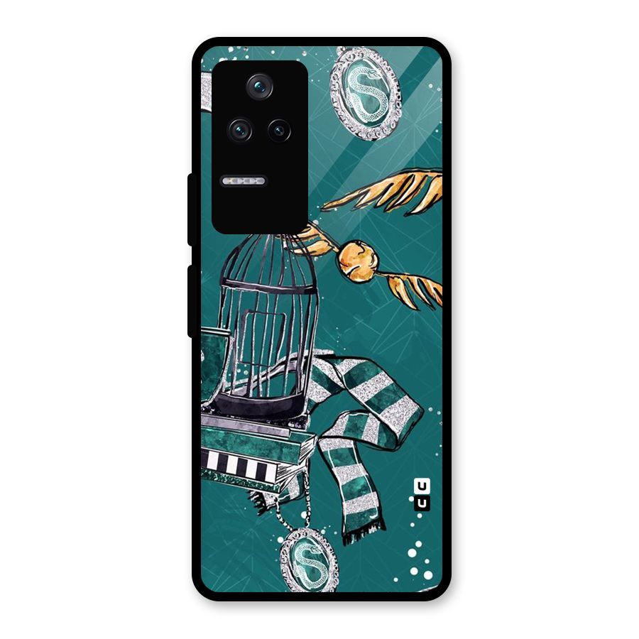 Green Scarf Glass Back Case for Poco F4 5G