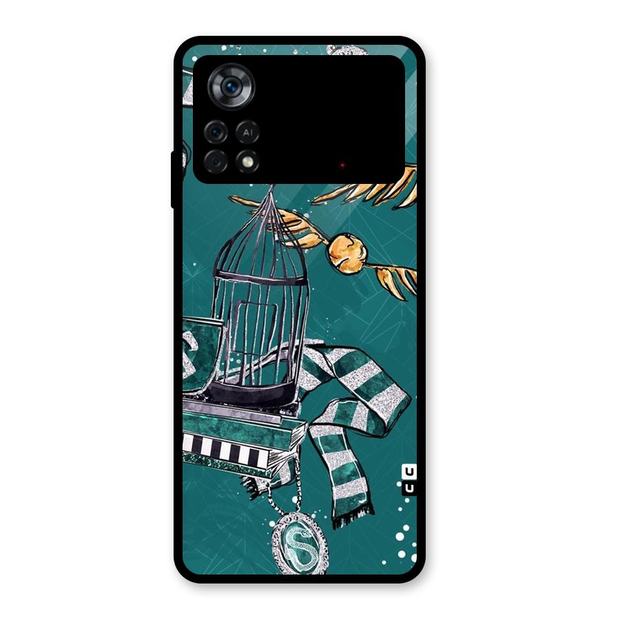Green Scarf Glass Back Case for Poco X4 Pro 5G