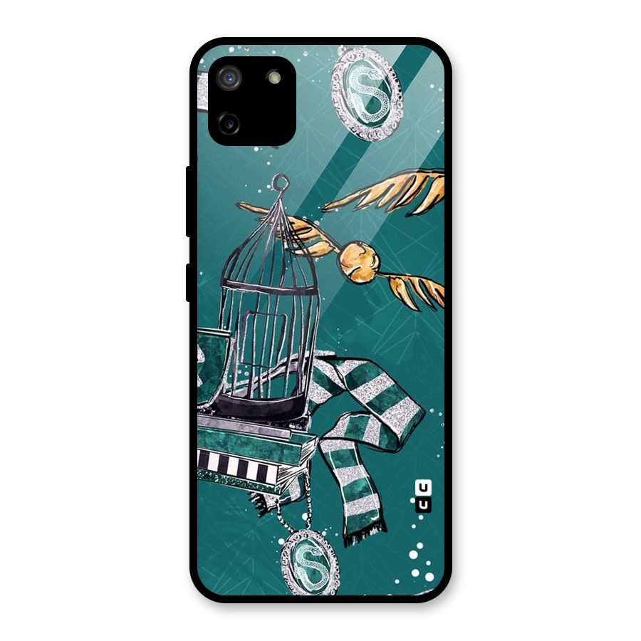 Green Scarf Glass Back Case for Realme C11