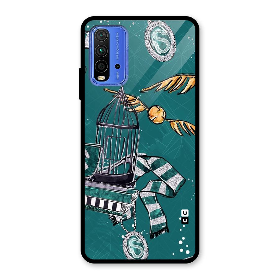 Green Scarf Glass Back Case for Redmi 9 Power