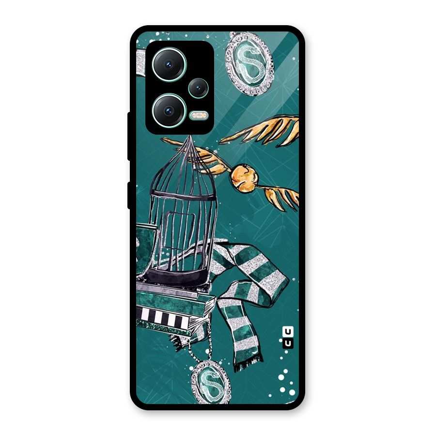 Green Scarf Glass Back Case for Redmi Note 12 5G