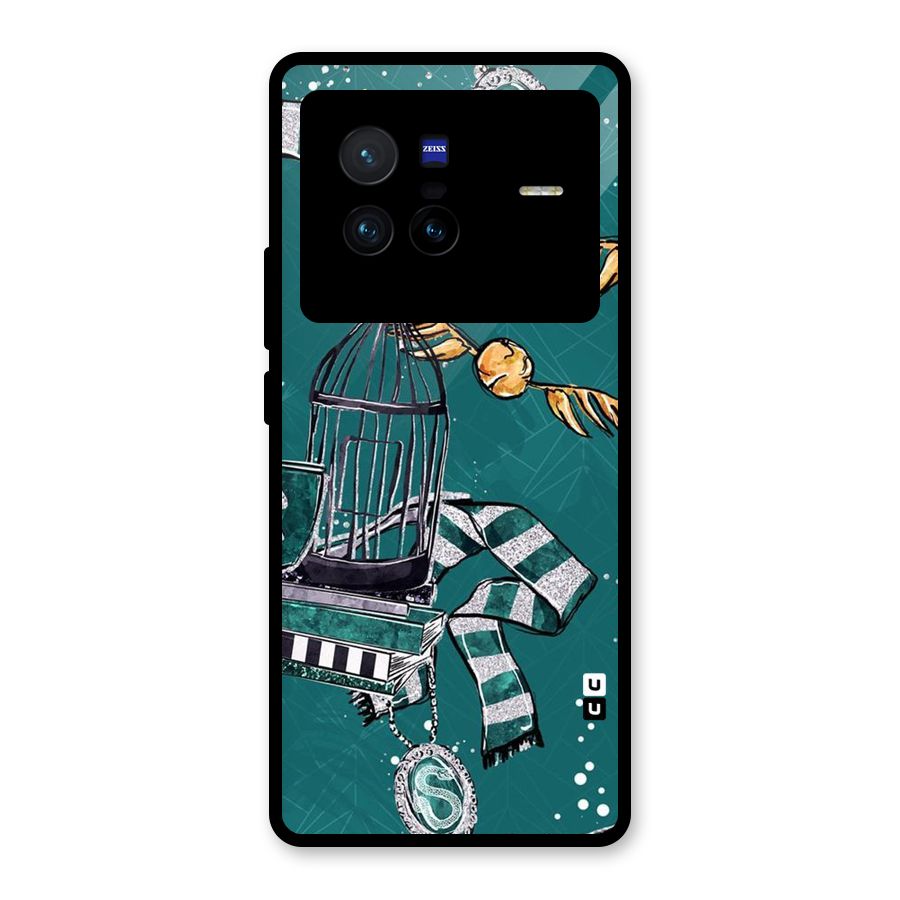Green Scarf Glass Back Case for Vivo X80