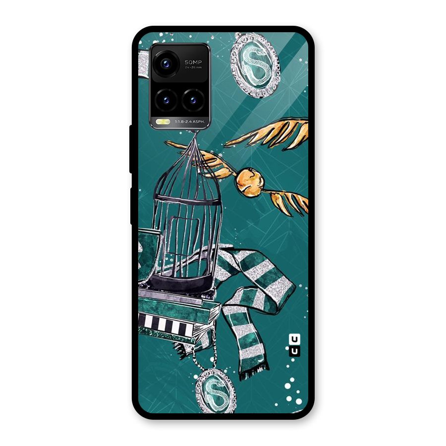 Green Scarf Glass Back Case for Vivo Y21T