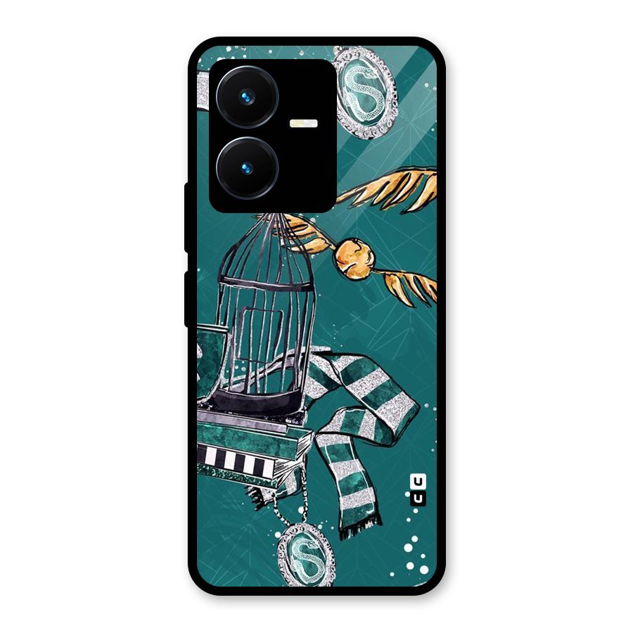 Green Scarf Glass Back Case for Vivo Y22