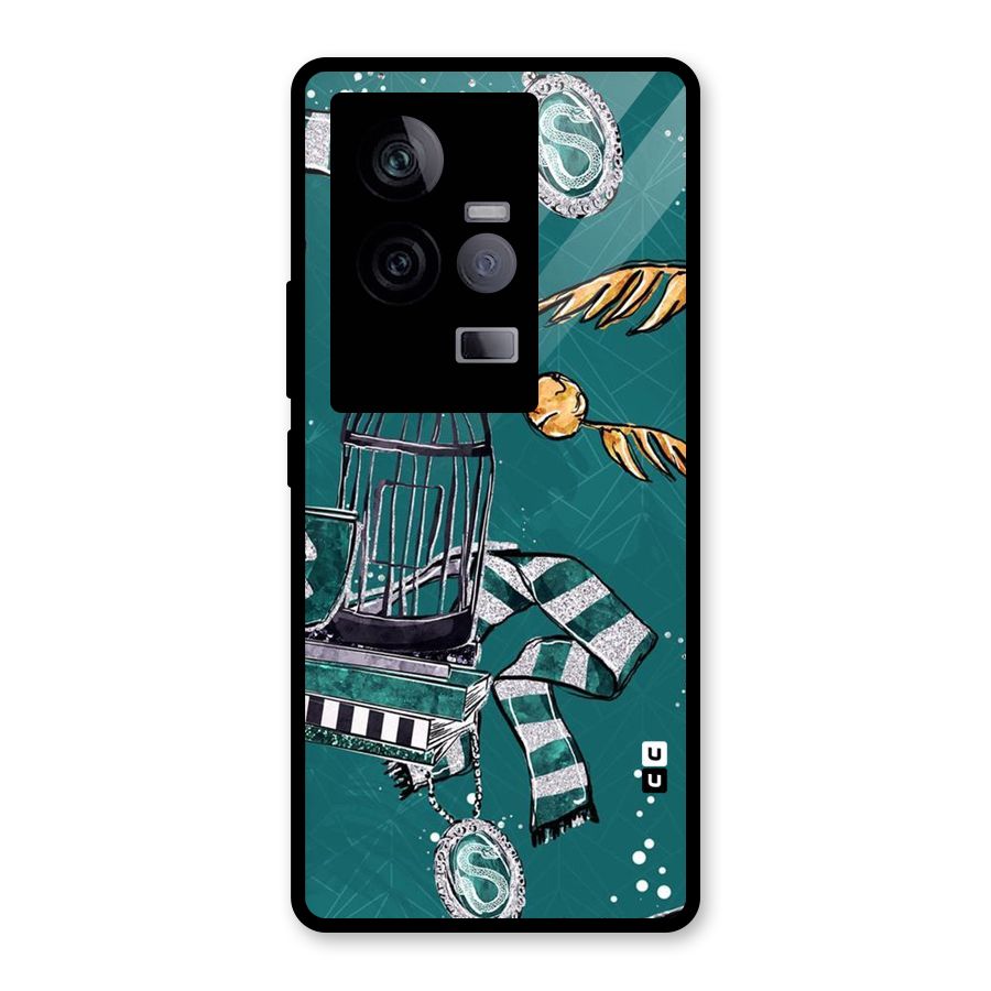 Green Scarf Glass Back Case for Vivo iQOO 11 5G
