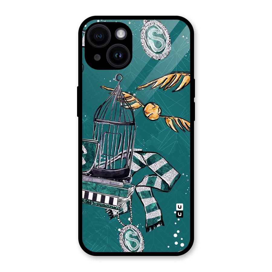 Green Scarf Glass Back Case for iPhone 14