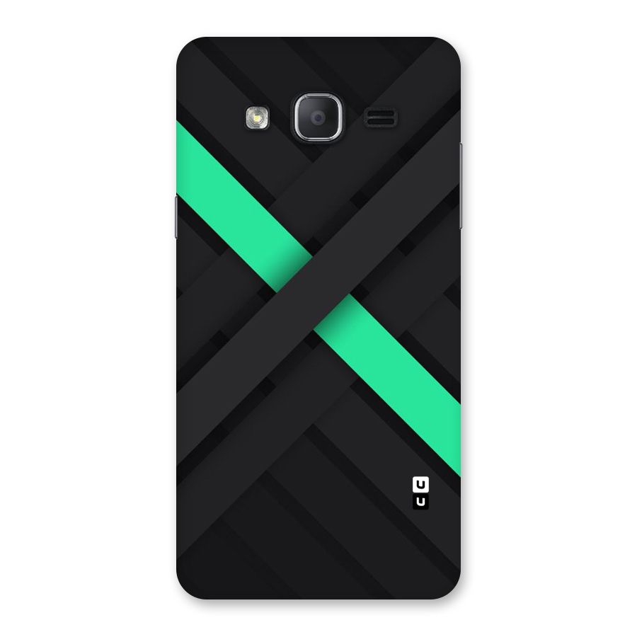 Green Stripe Diagonal Back Case for Galaxy On7 2015