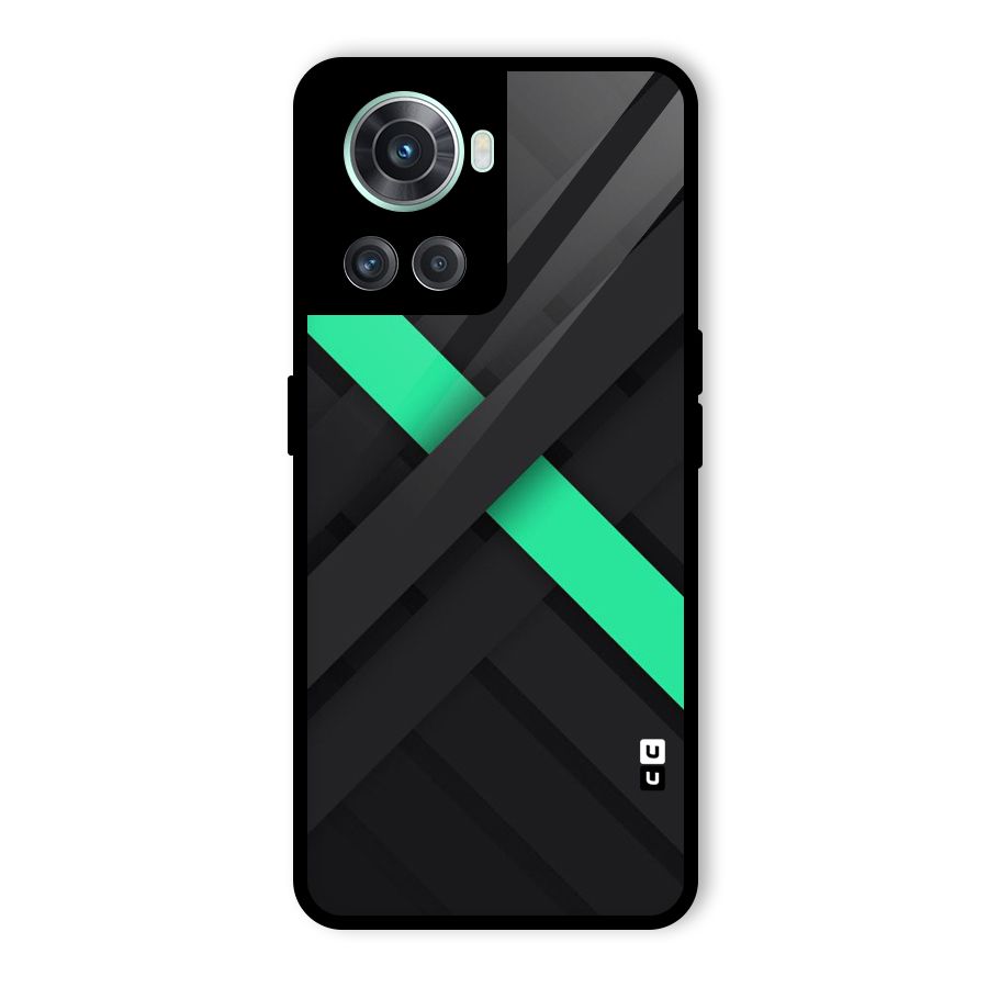 Green Stripe Diagonal Glass Back Case for OnePlus 10R