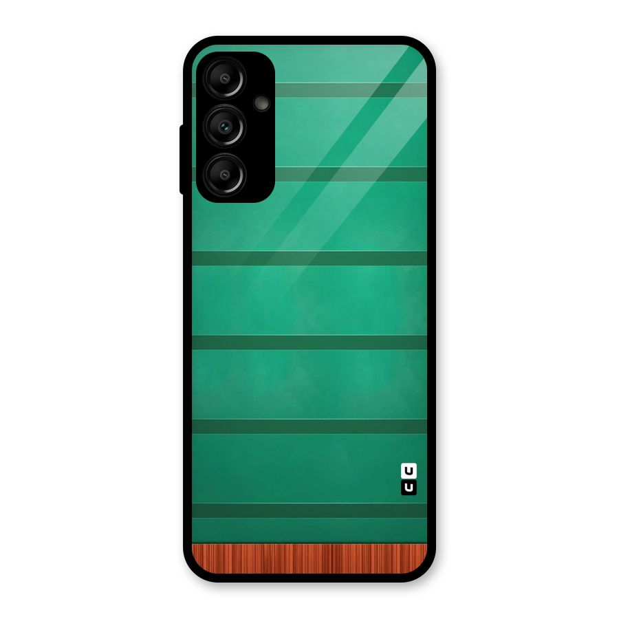 Green Wood Stripes Glass Back Case for Galaxy A14 5G