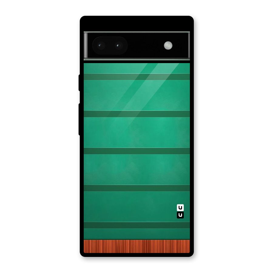 Green Wood Stripes Glass Back Case for Google Pixel 6a