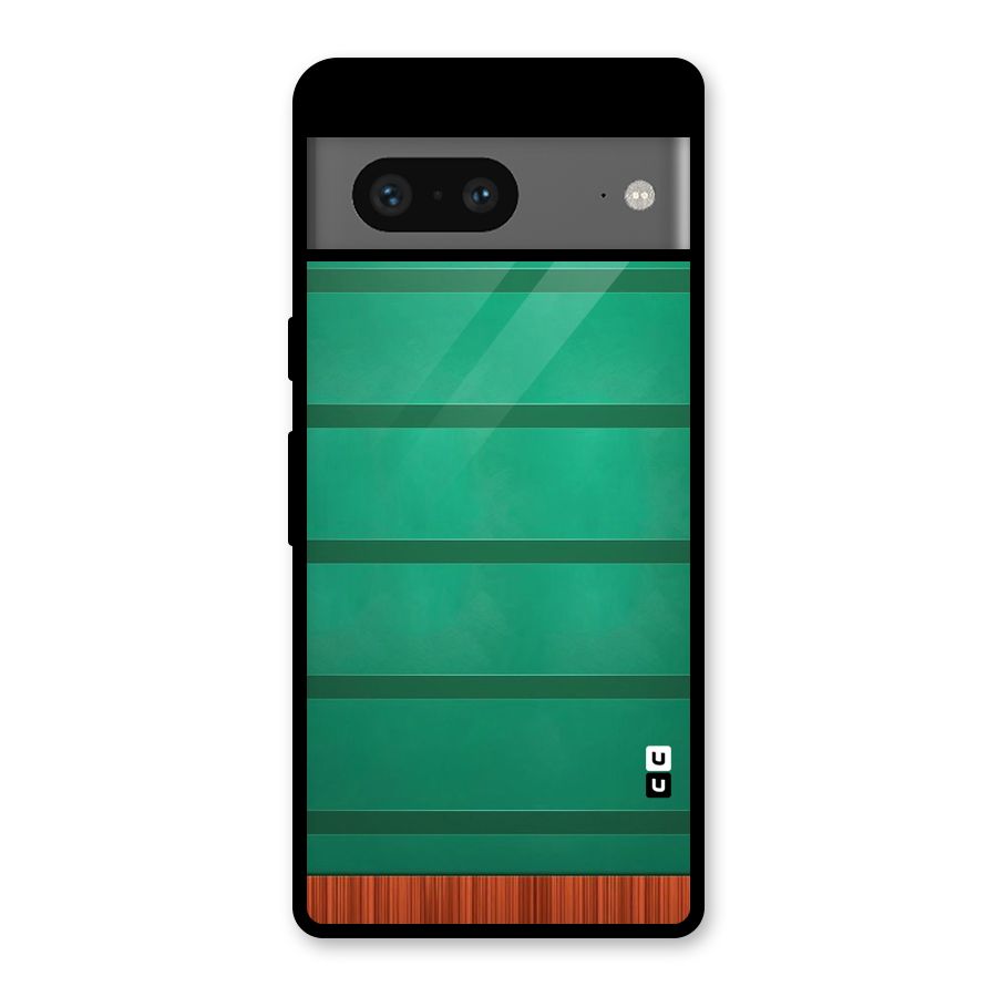 Green Wood Stripes Glass Back Case for Google Pixel 7