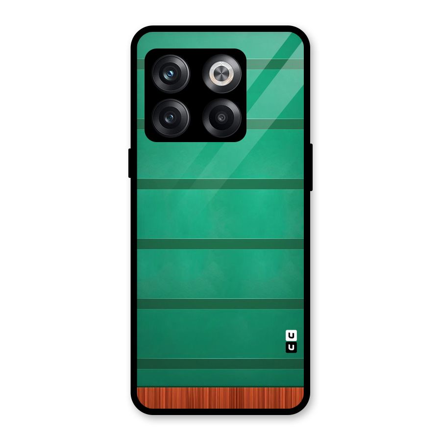 Green Wood Stripes Glass Back Case for OnePlus 10T