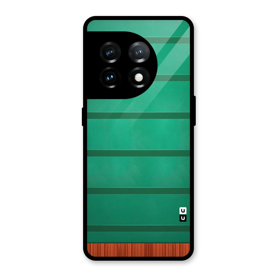 Green Wood Stripes Glass Back Case for OnePlus 11