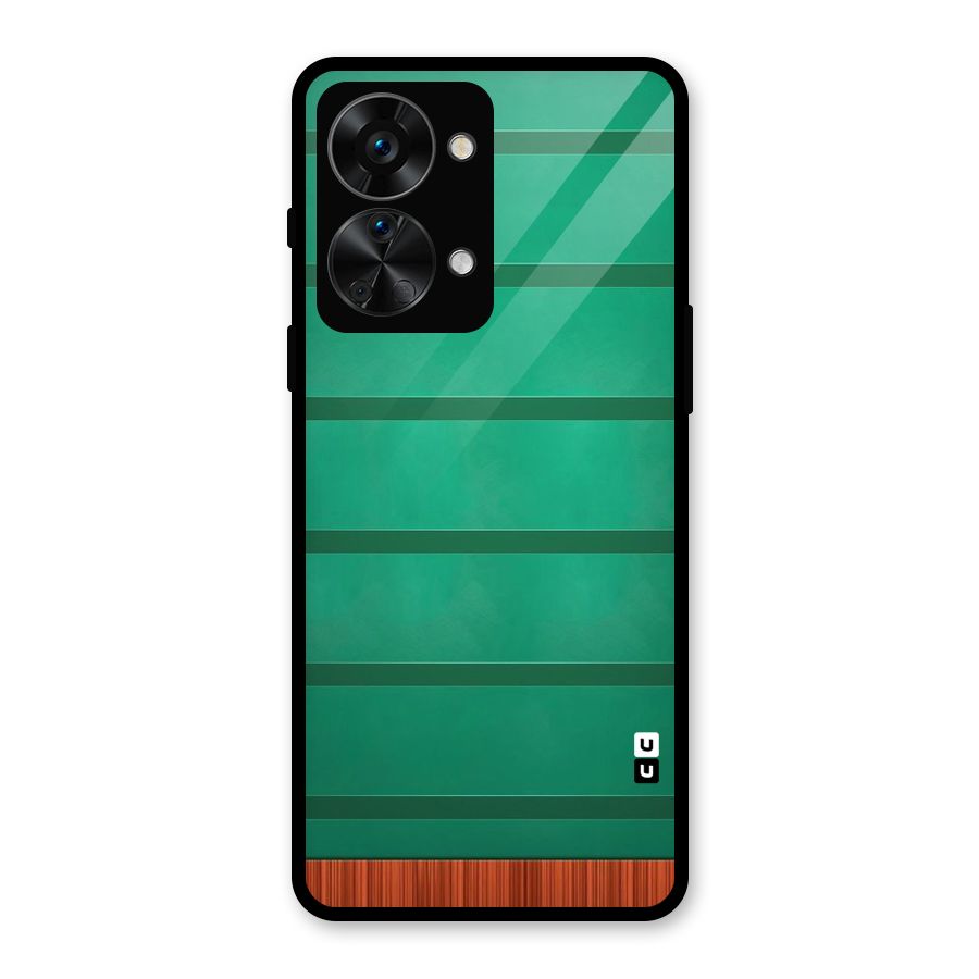 Green Wood Stripes Glass Back Case for OnePlus Nord 2T