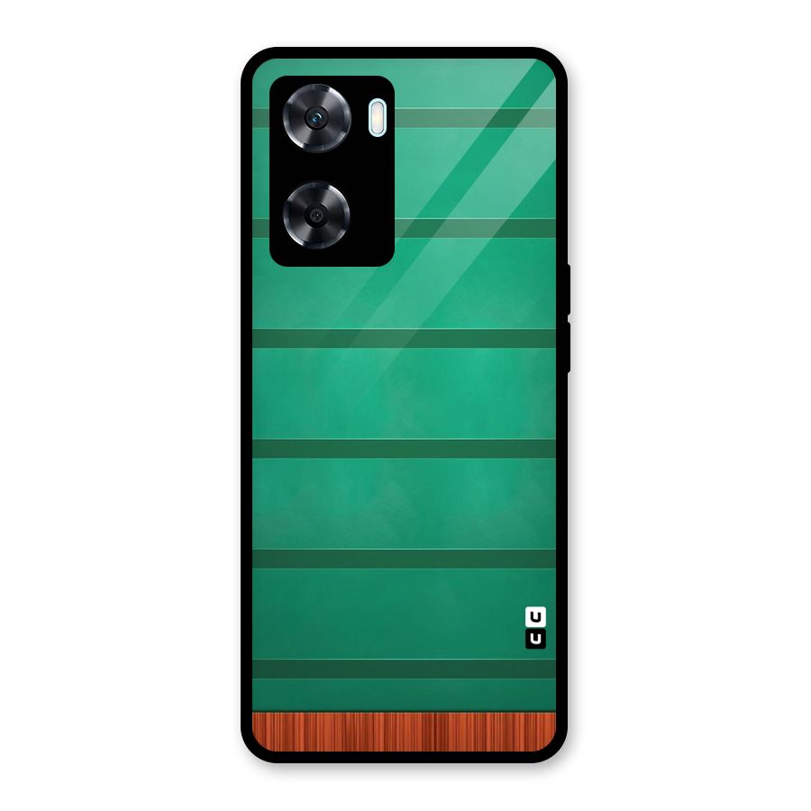 Green Wood Stripes Glass Back Case for Oppo A77