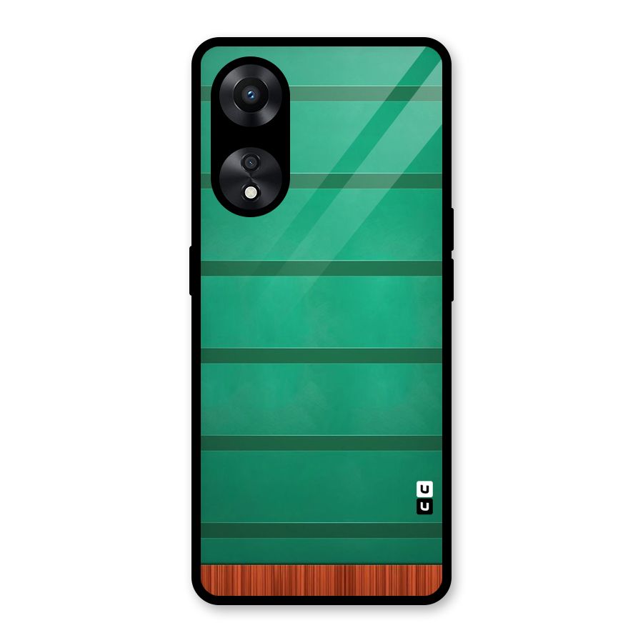 Green Wood Stripes Glass Back Case for Oppo A78