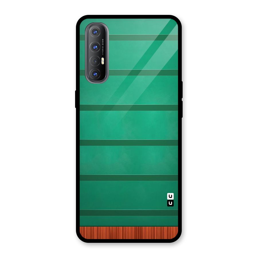 Green Wood Stripes Glass Back Case for Oppo Reno3 Pro
