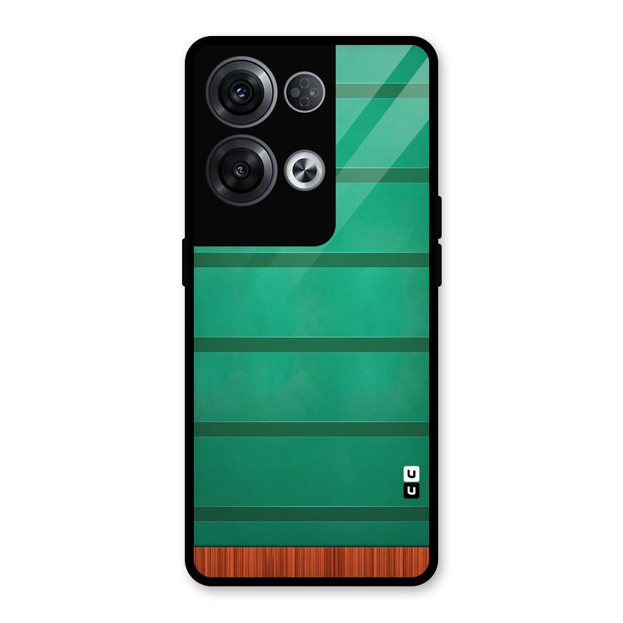 Green Wood Stripes Glass Back Case for Oppo Reno8 Pro 5G