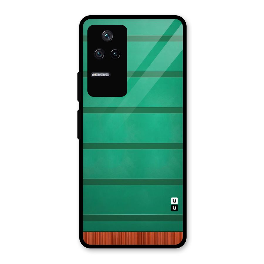 Green Wood Stripes Glass Back Case for Poco F4 5G