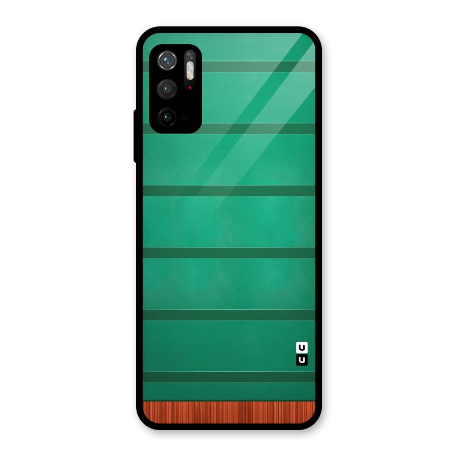 Green Wood Stripes Glass Back Case for Poco M3 Pro 5G