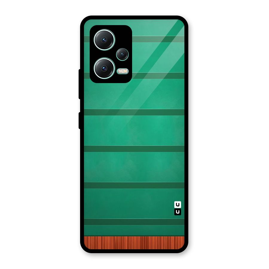 Green Wood Stripes Glass Back Case for Redmi Note 12 5G