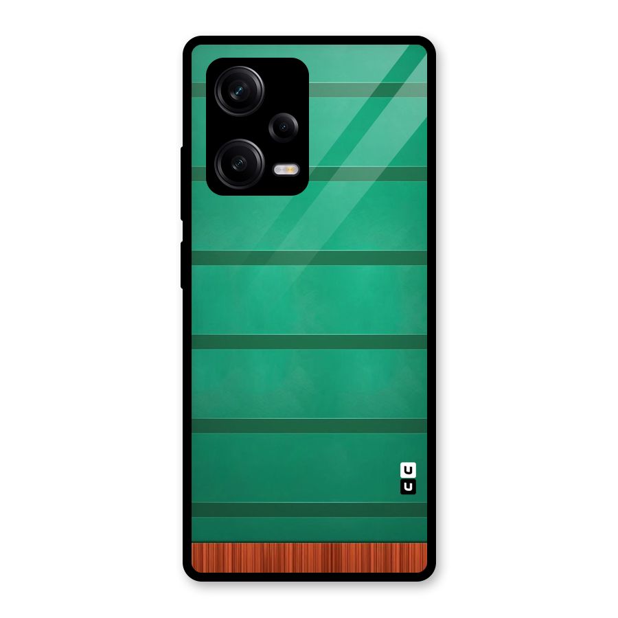 Green Wood Stripes Glass Back Case for Redmi Note 12 Pro