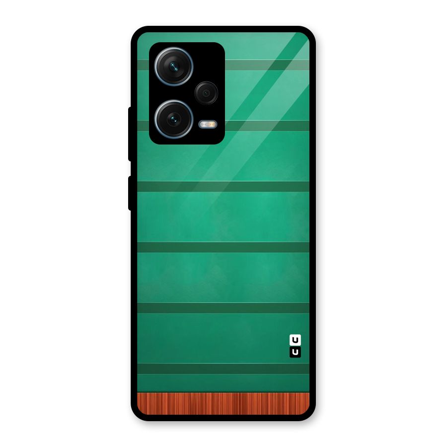 Green Wood Stripes Glass Back Case for Redmi Note 12 Pro Plus 5G