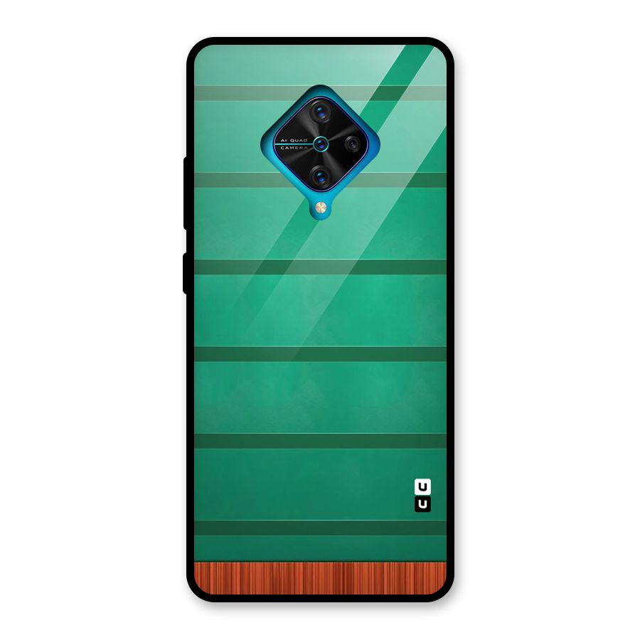 Green Wood Stripes Glass Back Case for Vivo S1 Pro