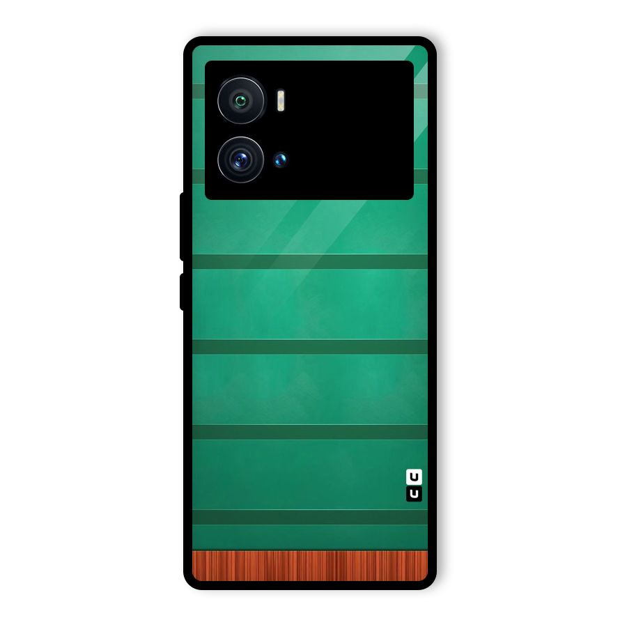 Green Wood Stripes Glass Back Case for Vivo iQOO 9 Pro
