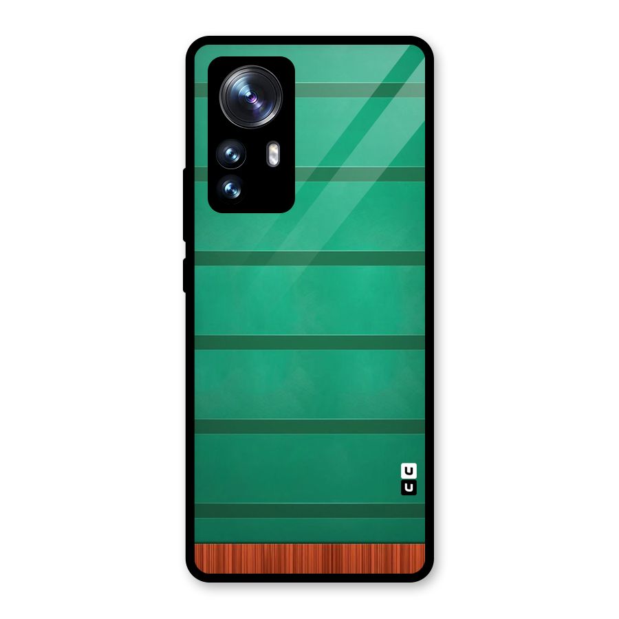 Green Wood Stripes Glass Back Case for Xiaomi 12 Pro