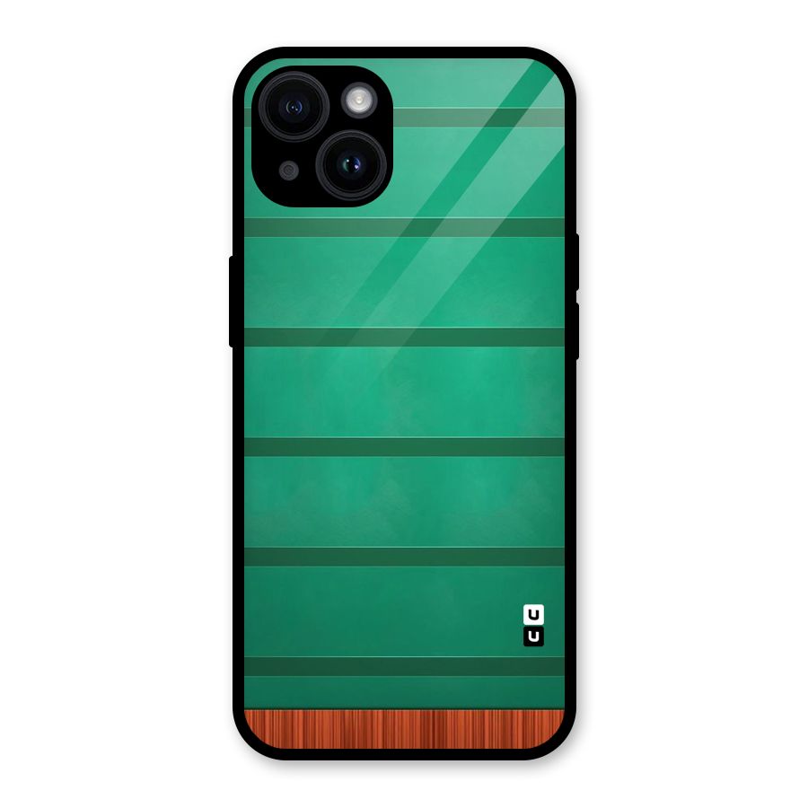 Green Wood Stripes Glass Back Case for iPhone 14
