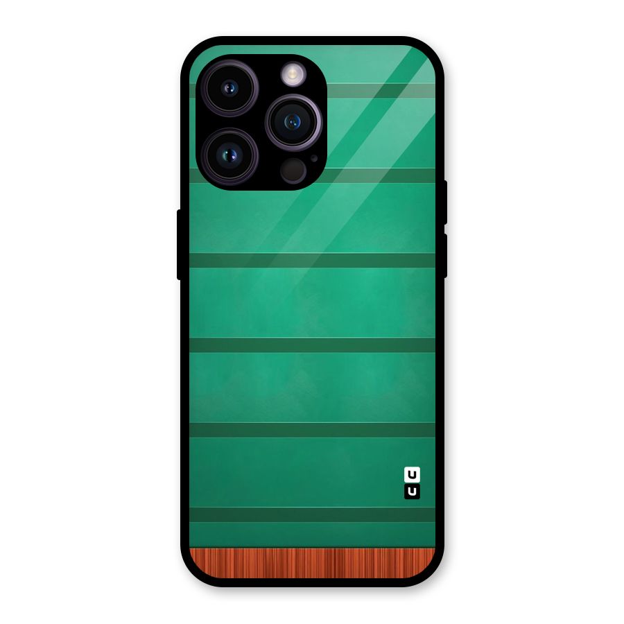 Green Wood Stripes Glass Back Case for iPhone 14 Pro Max