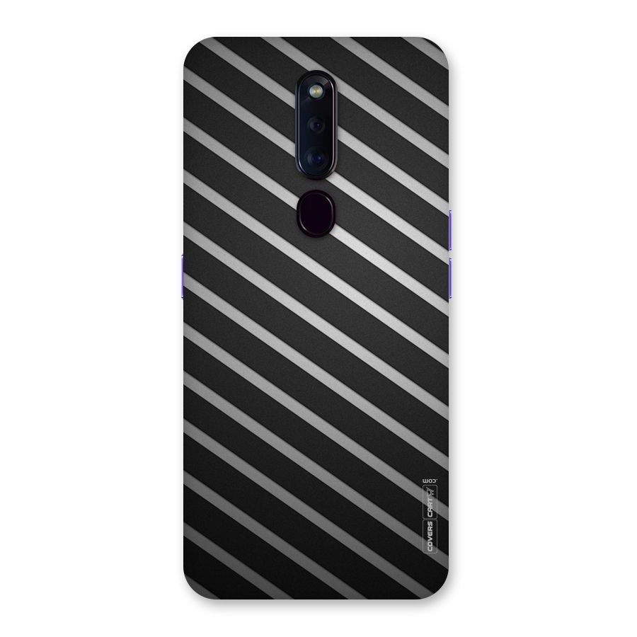 Grey And Black Stripes Back Case for Oppo F11 Pro