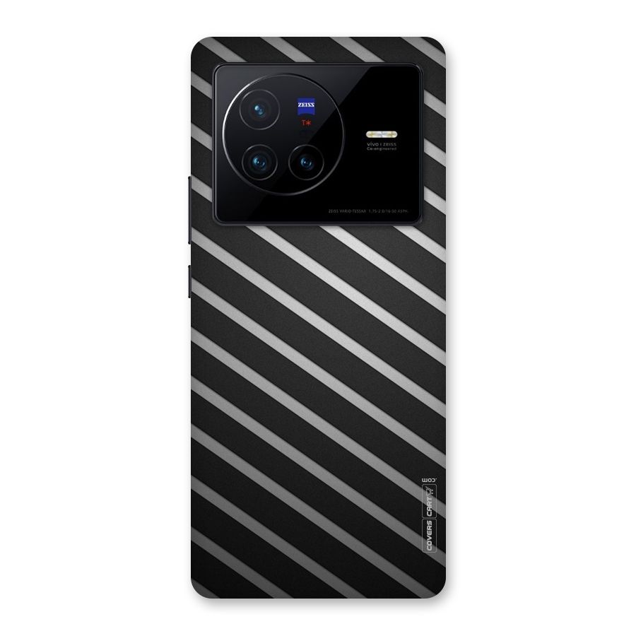 Grey And Black Stripes Back Case for Vivo X80