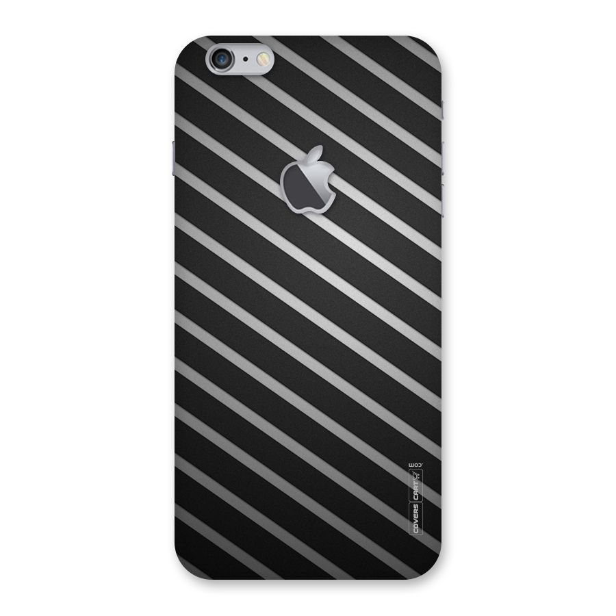 Grey And Black Stripes Back Case for iPhone 6 Plus 6S Plus Logo Cut
