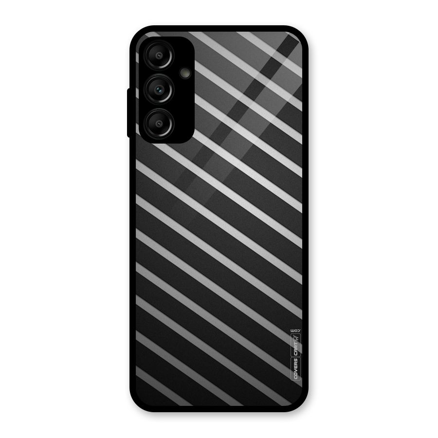 Grey And Black Stripes Glass Back Case for Galaxy A14 5G