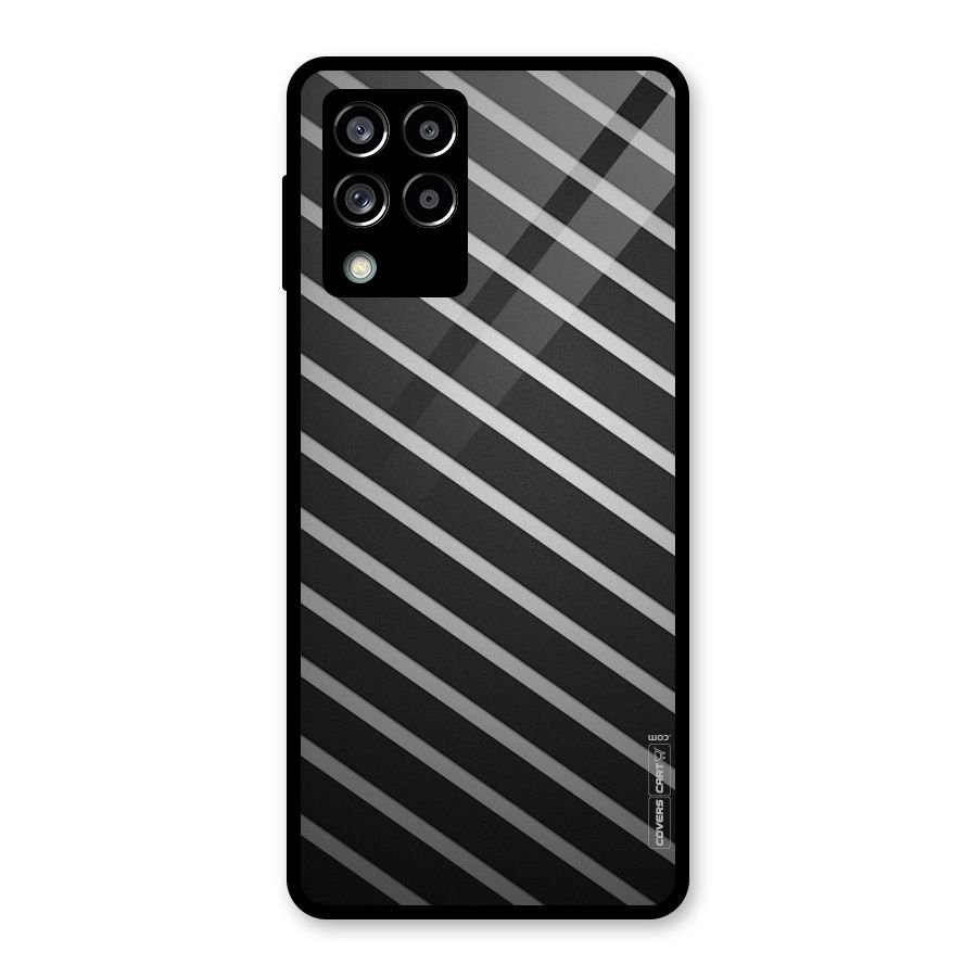 Grey And Black Stripes Glass Back Case for Galaxy M53 5G