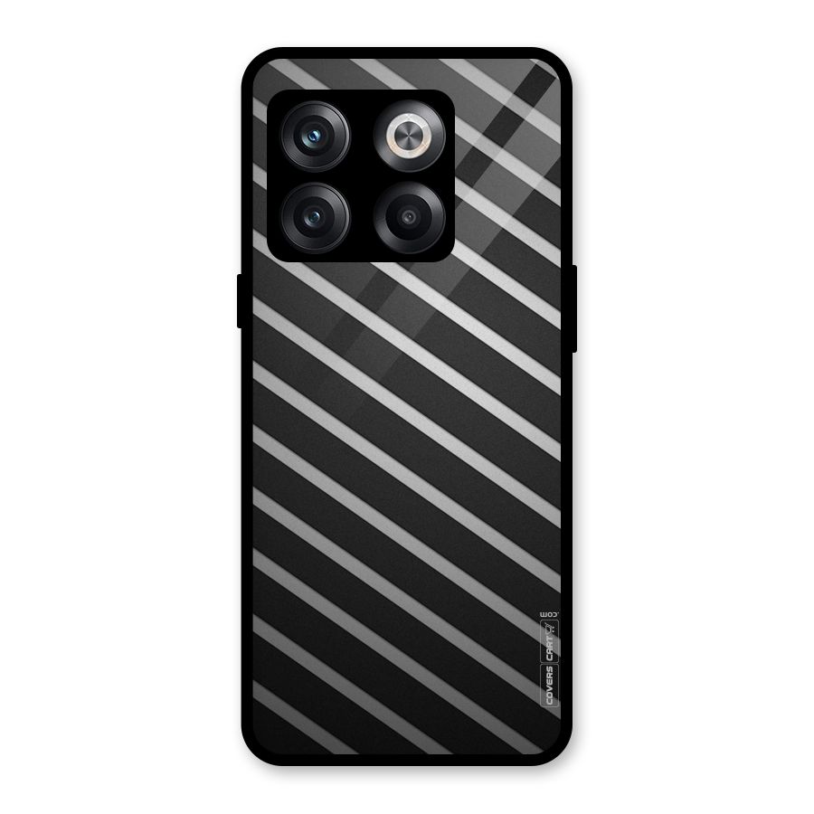 Grey And Black Stripes Glass Back Case for OnePlus 10T
