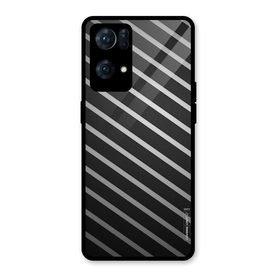 Grey And Black Stripes Glass Back Case for Oppo Reno7 Pro 5G