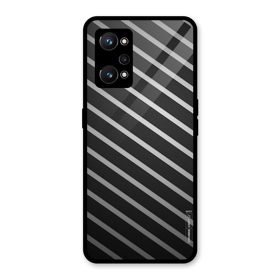 Grey And Black Stripes Glass Back Case for Realme GT Neo 3T