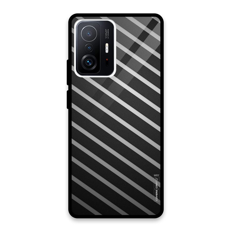 Grey And Black Stripes Glass Back Case for Xiaomi 11T Pro