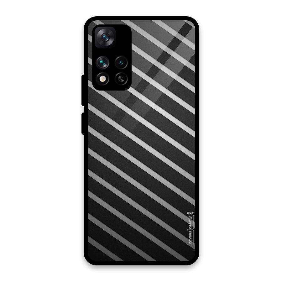 Grey And Black Stripes Glass Back Case for Xiaomi 11i HyperCharge 5G