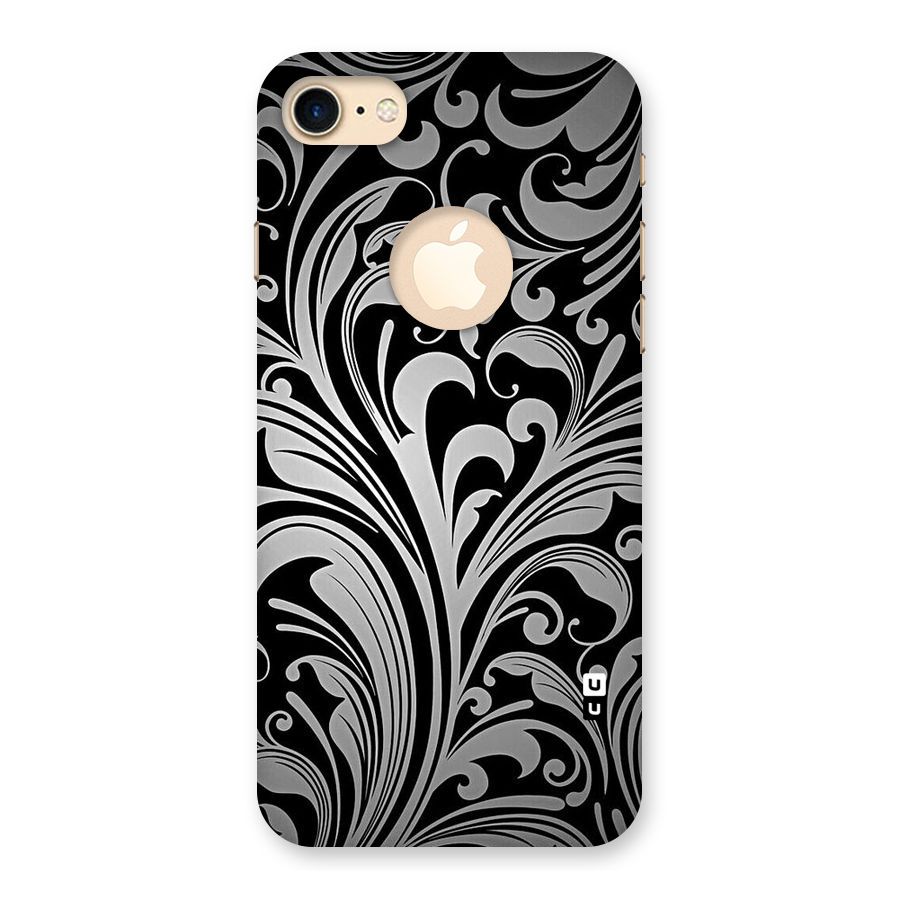 Grey Beauty Pattern Back Case for iPhone 7 Logo Cut