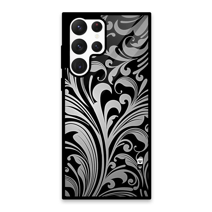 Grey Beauty Pattern Glass Back Case for Galaxy S22 Ultra 5G