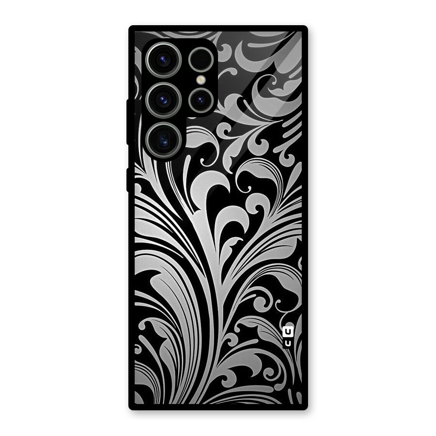 Grey Beauty Pattern Glass Back Case for Galaxy S23 Ultra