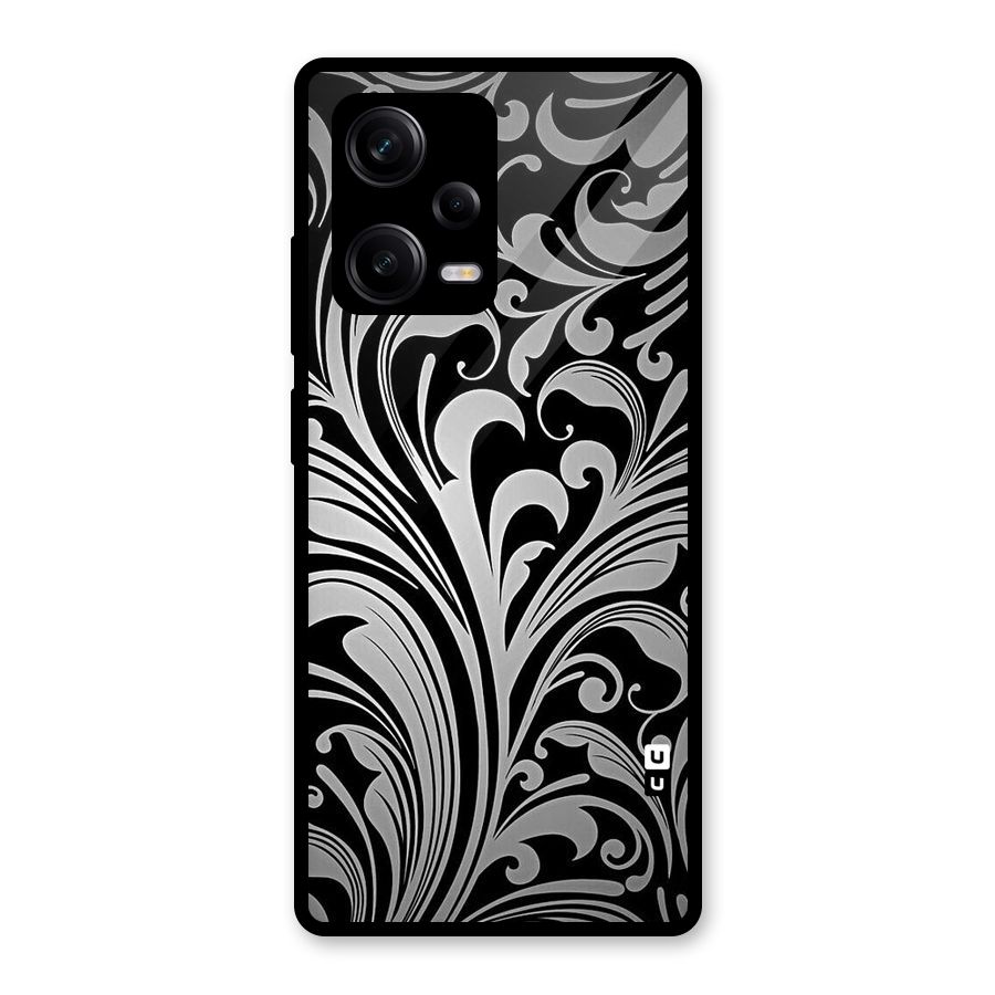 Grey Beauty Pattern Glass Back Case for Redmi Note 12 Pro