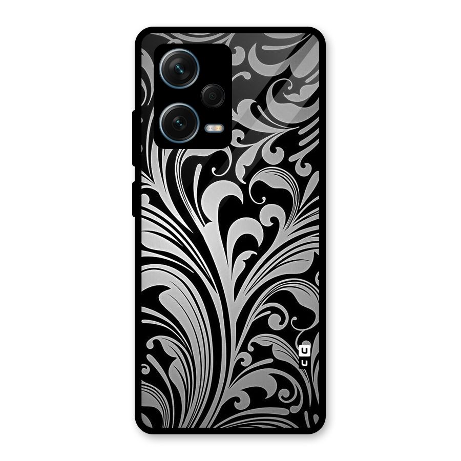 Grey Beauty Pattern Glass Back Case for Redmi Note 12 Pro Plus 5G